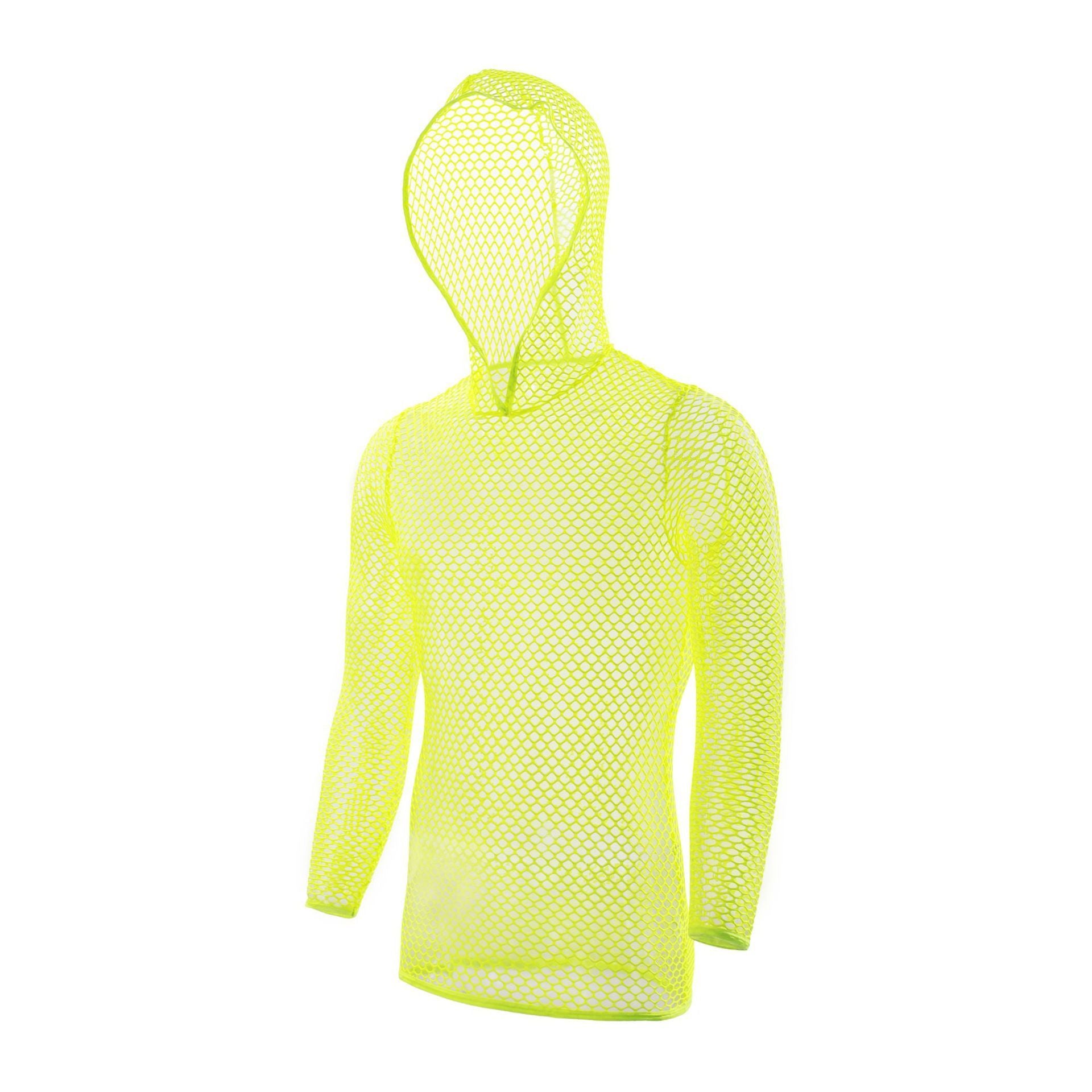 Sports Hooded Vest Men's Long Sleeve Pullover Large Mesh Sexy Home